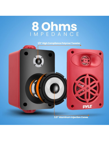 Altavoces Bluetooth Pyle PDWRBT36RD Impermeables 200W