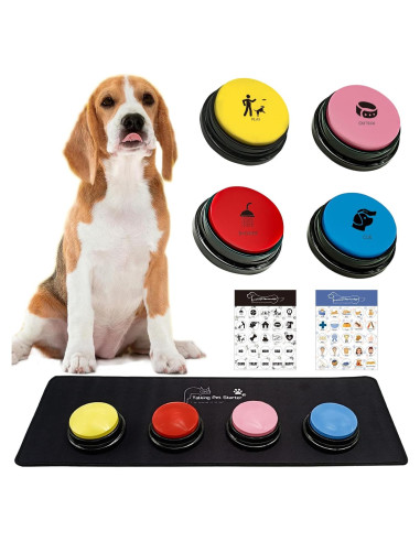 Juego de 4 Botones de Comunicación para Perros BOSKEY
