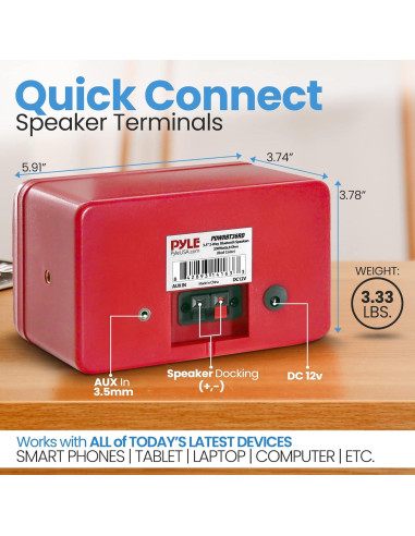 Altavoces Bluetooth Pyle PDWRBT36RD Impermeables 200W