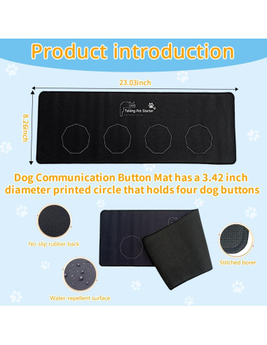 Juego de 4 Botones de Comunicación para Perros BOSKEY
