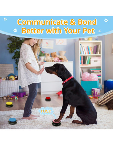 Juego de 4 Botones de Comunicación para Perros BOSKEY
