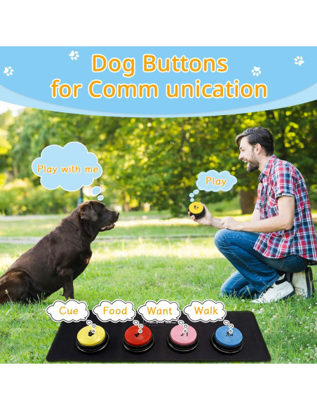 Juego de 4 Botones de Comunicación para Perros BOSKEY Juego de 4 Botones de Comunicación para Perros BOSKEY