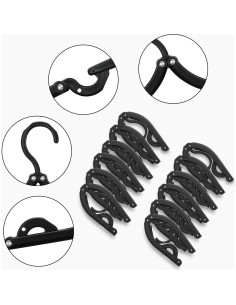 Perchas Plegables de Viaje Heshebuy - 24 Piezas Multifuncionales 2