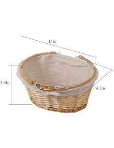 Cesta Tejida de Mimbre KINJOEK 2 Piezas 33x23x12 cm Natural 2