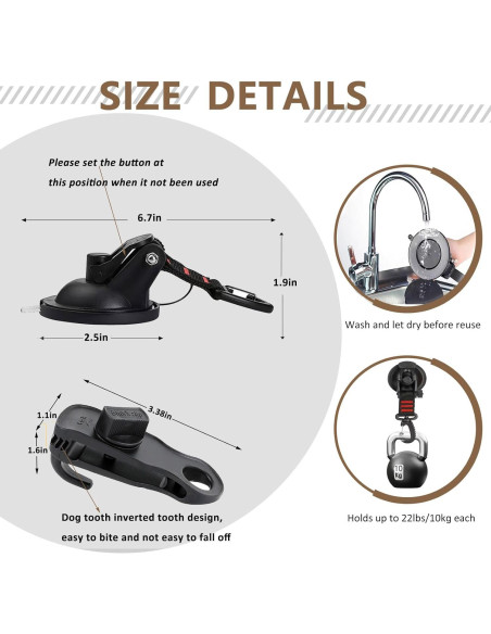 Anclajes de Ventosas DthwagfL 4 Pcs 10 kg para Camping Anclajes de Ventosas DthwagfL 4 Pcs 10 kg para Camping