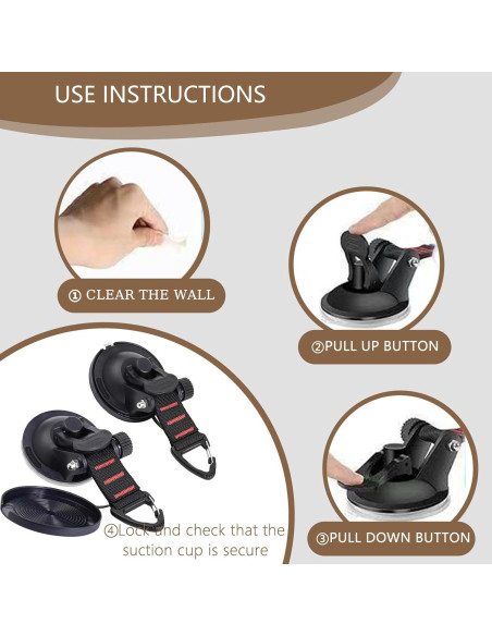 Anclajes de Ventosas DthwagfL 4 Pcs 10 kg para Camping Anclajes de Ventosas DthwagfL 4 Pcs 10 kg para Camping