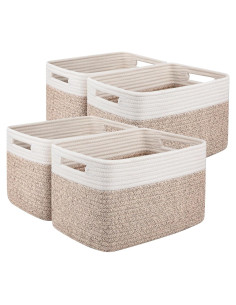 Cestas de Almacenamiento OIAHOMY 4 Piezas 33x23x20 cm Algodón