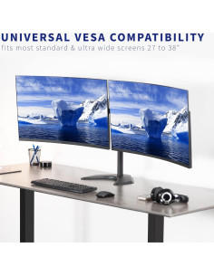 Soporte de Escritorio VIVO STAND-TS38B para 2 Monitores 27-38" 2
