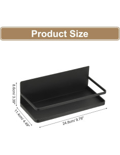 Estante Magnético para Especias PATIKIL - Negro 24.8x11.4cm 2