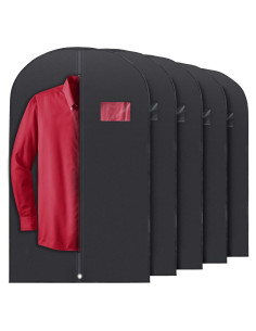 Bolsas de Ropa Negras PLX 40" x 24" - Paquete de 5