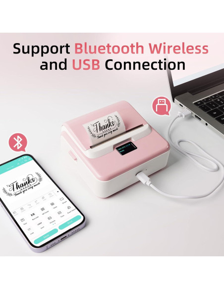 Impresora de Etiquetas ORGSTA T003 Bluetooth 8 cm Rosa