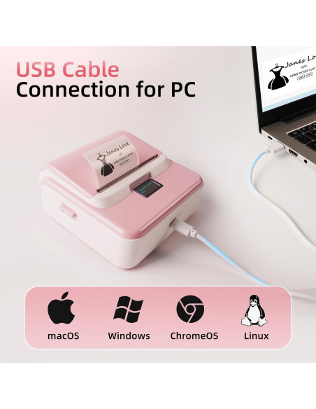 Impresora de Etiquetas ORGSTA T003 Bluetooth 8 cm Rosa