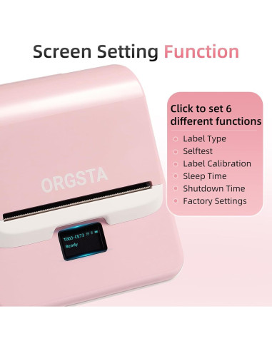 Impresora de Etiquetas ORGSTA T003 Bluetooth 8 cm Rosa