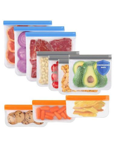 Paquete de 10 Bolsas de Silicona Reutilizables Snlrntin 11.4L