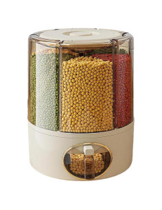 Dispensador de Granos TTCHANG 6 Compartimentos Amarillo 28x23.5cm