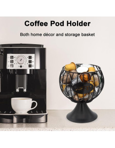 Soporte Organizador de Cápsulas de Café Bokelai Negro 19x12x17 cm 2