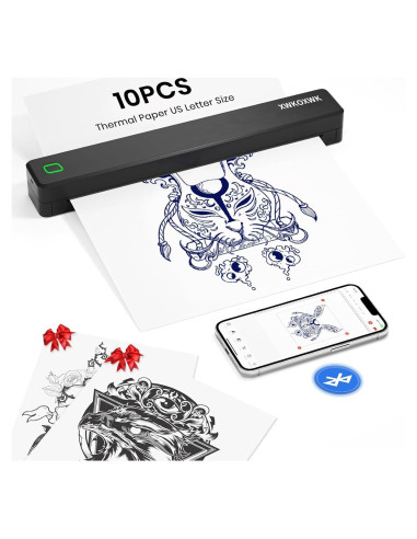 Impresora de Plantillas de Tatuaje XWKOXWK Inalámbrica Bluetooth
