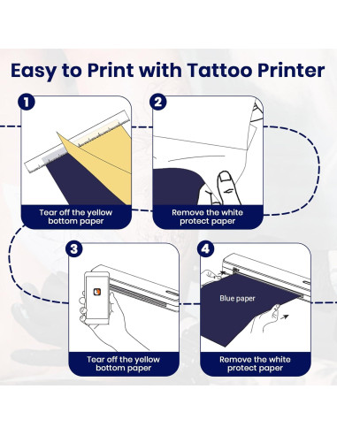 Impresora de Plantillas de Tatuaje XWKOXWK Inalámbrica Bluetooth