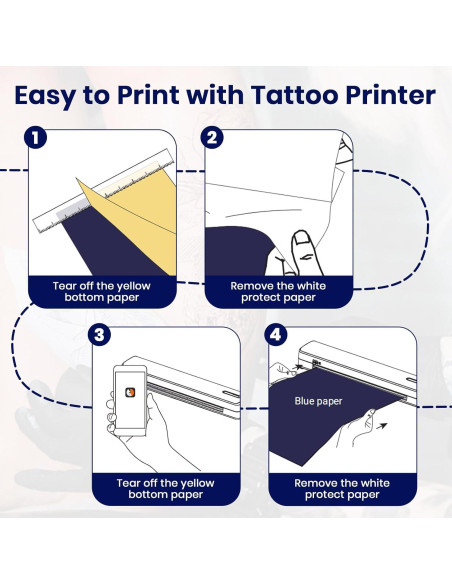 Impresora de Plantillas de Tatuaje XWKOXWK Inalámbrica Bluetooth
