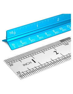Regla de Escala Arquitectónica THLHKD 30.48 cm Aluminio Azul