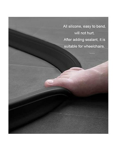 Dique de Ducha Plegable Ynotus 100% Goma 1.2cm Alto Negro