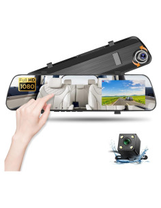Cámara de Espejo Podofo 4" 1080P Doble Cámara Nocturna