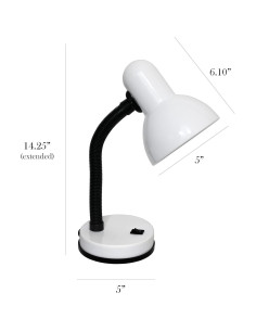 Lámpara de Escritorio Simple Designs LD1003-WHT Blanca con Cuello Flexible 2