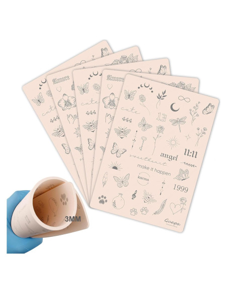 Piel de Práctica para Tatuaje Guapa 3mm Doble Cara Rosa