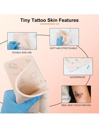 Piel de Práctica para Tatuaje Guapa 3mm Doble Cara Rosa