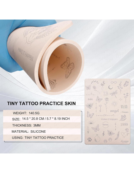 Piel de Práctica para Tatuaje Guapa 3mm Doble Cara Rosa