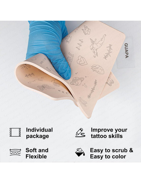 Piel de Práctica para Tatuaje Guapa 3mm Doble Cara Rosa