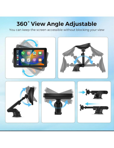 Pantalla Portátil 7" CarPlay Android Auto Baoqun con Cámara