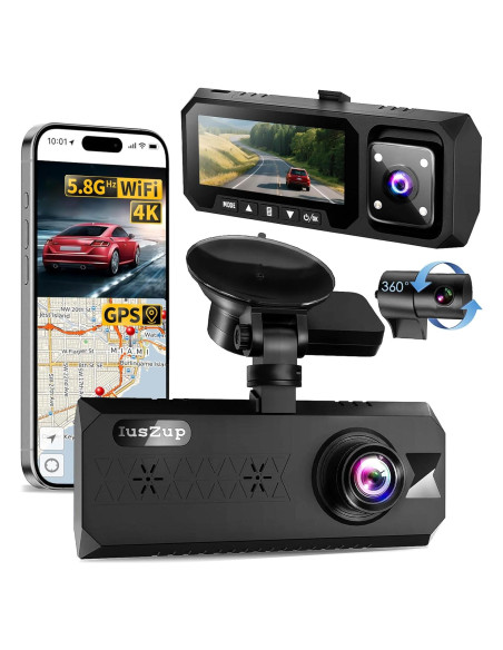 Cámara de Tablero IusZup ZD59 4K Triple 320 GPS WiFi 32GB