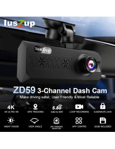 Cámara de Tablero IusZup ZD59 4K Triple 320 GPS WiFi 32GB 2
