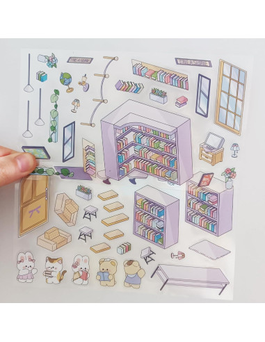 Pegatinas 3D DIY Zhzcncg - 4 Escenas Miniatura Coloridas