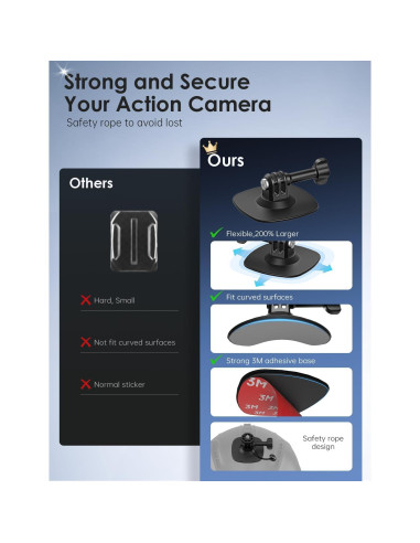 Soporte Adhesivo Flexible Maectech para Cámaras de Acción - 2 Pcs