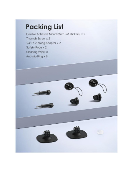 Soporte Adhesivo Flexible Maectech para Cámaras de Acción - 2 Pcs