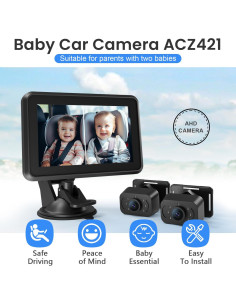 Espejo de Coche para Bebés Itomoro con Doble Cámara IR 5" 2