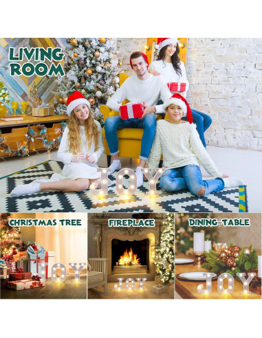 Luces LED Letras Marquee Navidad Joy 16 cm Roowest