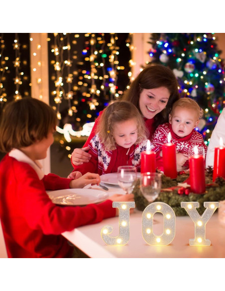Luces LED Letras Marquee Navidad Joy 16 cm Roowest