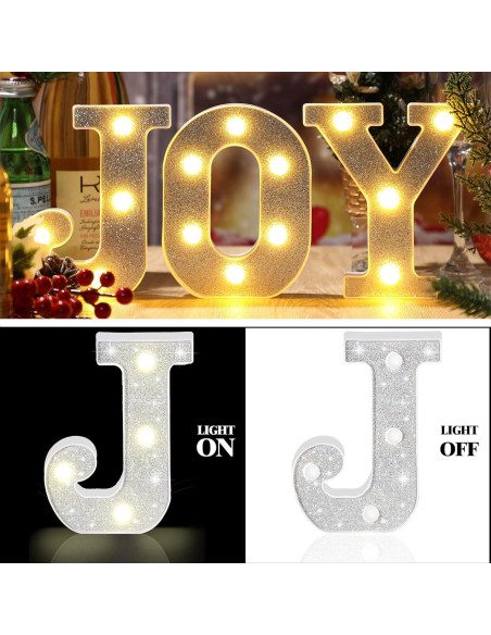 Luces LED Letras Marquee Navidad Joy 16 cm Roowest