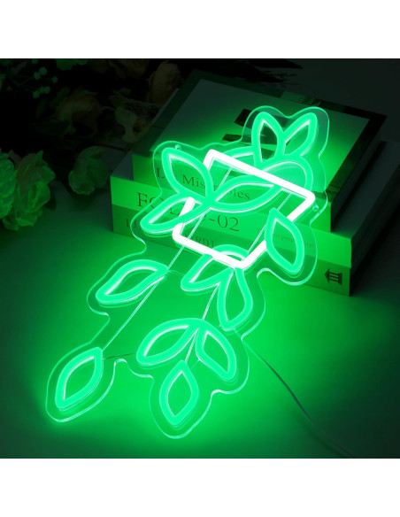 Luz de Neón LED Maceta Verde 28x20 cm para Decoración