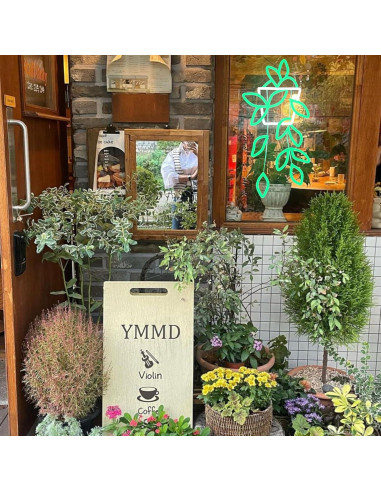 Luz de Neón LED Maceta Verde 28x20 cm para Decoración