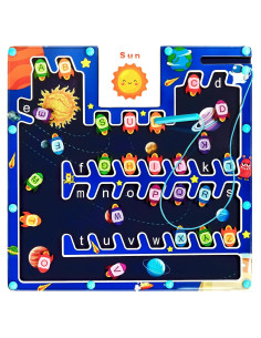 Tablero Magnético de Laberinto Alfabético FICCURYS - Juguete 3+ Años