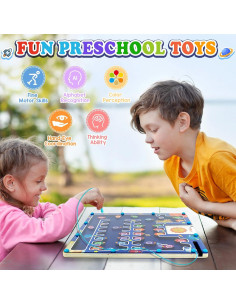 Tablero Magnético de Laberinto Alfabético FICCURYS - Juguete 3+ Años 2