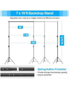 Soporte de Fondo Ajustable EMART 2.13x3.05m con Bolsa 2