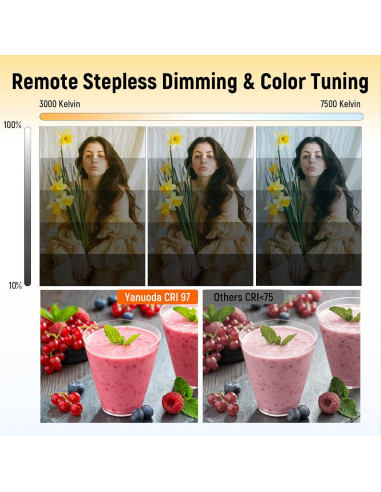 Kit de Iluminación Softbox Yanuoda 2x95W LED Ajustable 3000K-7500K