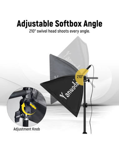 Kit de Iluminación Softbox Yanuoda 2x95W LED Ajustable 3000K-7500K