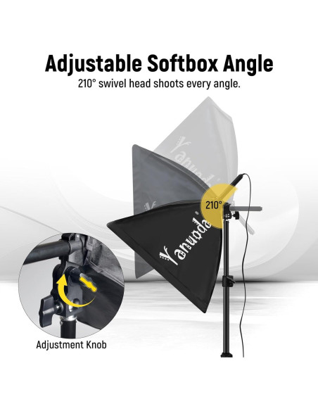 Kit de Iluminación Softbox Yanuoda 2x95W LED Ajustable 3000K-7500K