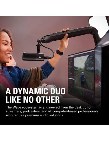 Micrófono XLR Elgato Wave DX, Optimizado para Voz, 0.99 kg